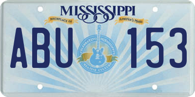 MS license plate ABU153