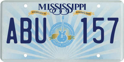 MS license plate ABU157