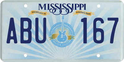 MS license plate ABU167