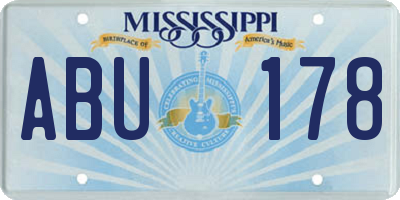 MS license plate ABU178