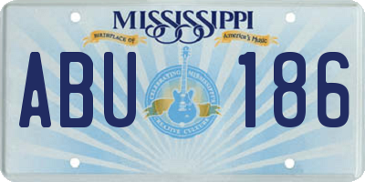 MS license plate ABU186