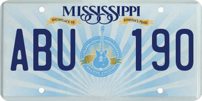 MS license plate ABU190
