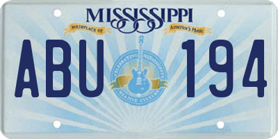 MS license plate ABU194