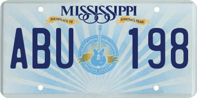 MS license plate ABU198