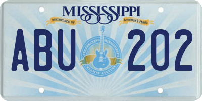 MS license plate ABU202