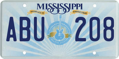 MS license plate ABU208