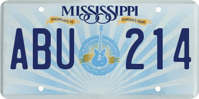 MS license plate ABU214