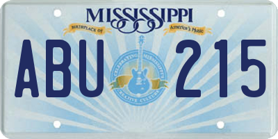 MS license plate ABU215