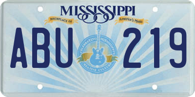 MS license plate ABU219