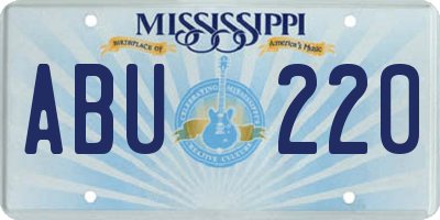 MS license plate ABU220