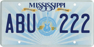 MS license plate ABU222
