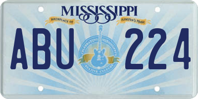 MS license plate ABU224