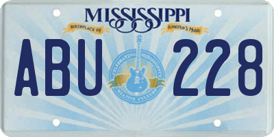 MS license plate ABU228