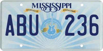 MS license plate ABU236