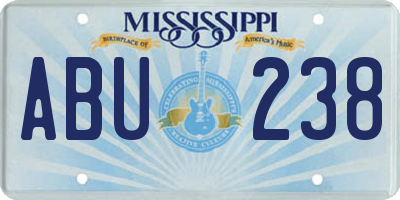 MS license plate ABU238