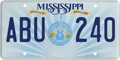 MS license plate ABU240