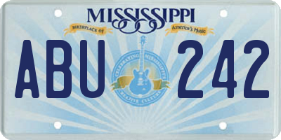 MS license plate ABU242
