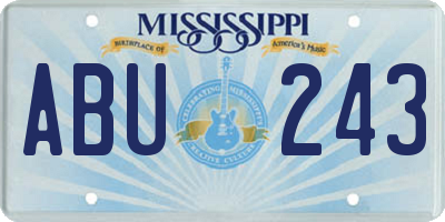 MS license plate ABU243