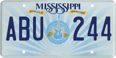 MS license plate ABU244