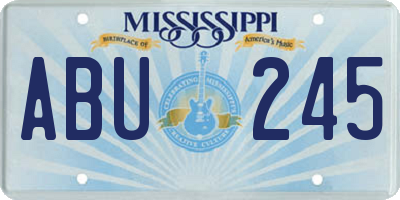 MS license plate ABU245
