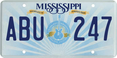 MS license plate ABU247