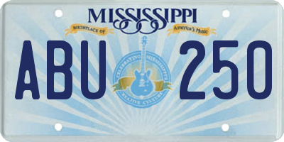 MS license plate ABU250