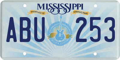 MS license plate ABU253