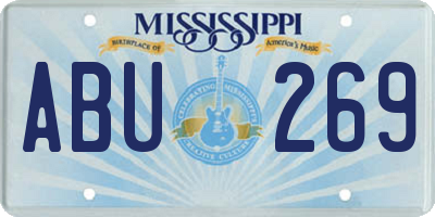 MS license plate ABU269