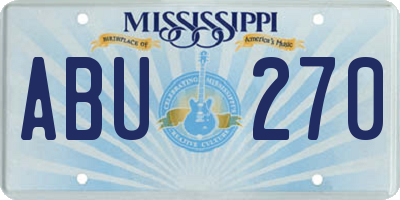 MS license plate ABU270