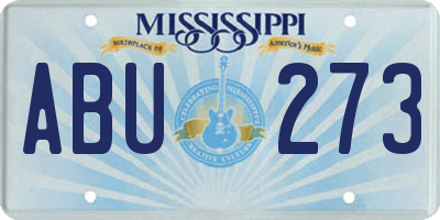 MS license plate ABU273