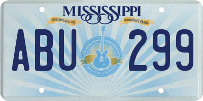 MS license plate ABU299
