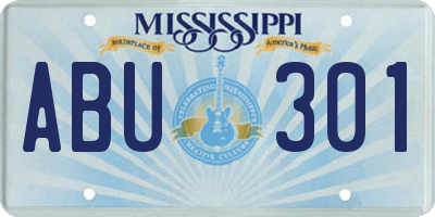 MS license plate ABU301