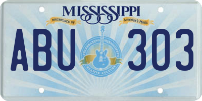 MS license plate ABU303