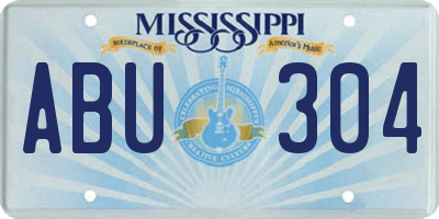 MS license plate ABU304