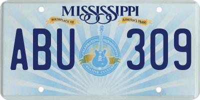 MS license plate ABU309