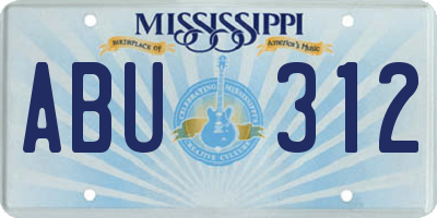 MS license plate ABU312