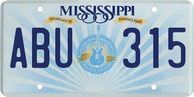 MS license plate ABU315