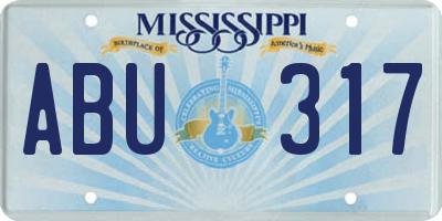MS license plate ABU317