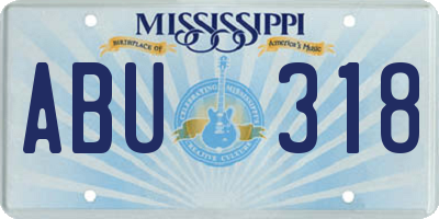 MS license plate ABU318