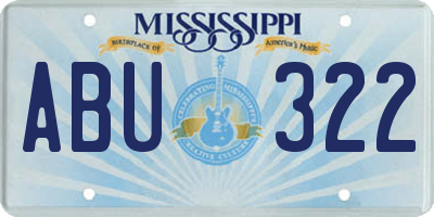 MS license plate ABU322
