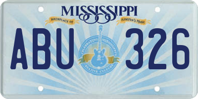 MS license plate ABU326