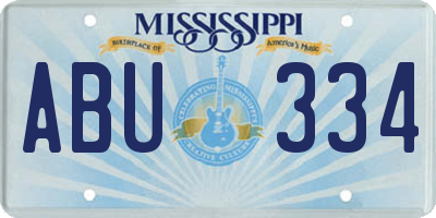 MS license plate ABU334