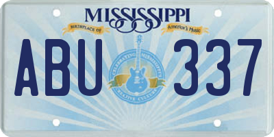 MS license plate ABU337
