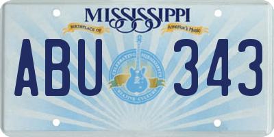 MS license plate ABU343
