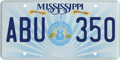 MS license plate ABU350