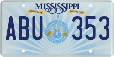 MS license plate ABU353