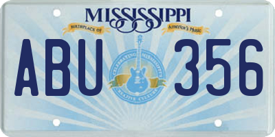 MS license plate ABU356