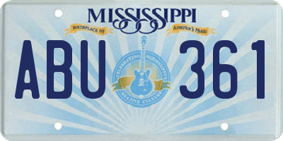 MS license plate ABU361