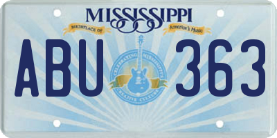 MS license plate ABU363