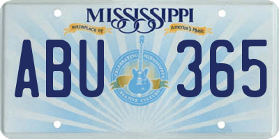 MS license plate ABU365